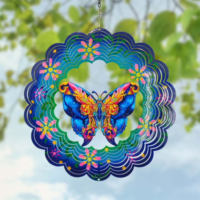 12'' Butterfly - 3D Magical Wind Kinetic Hanging Metal Wind Spinner