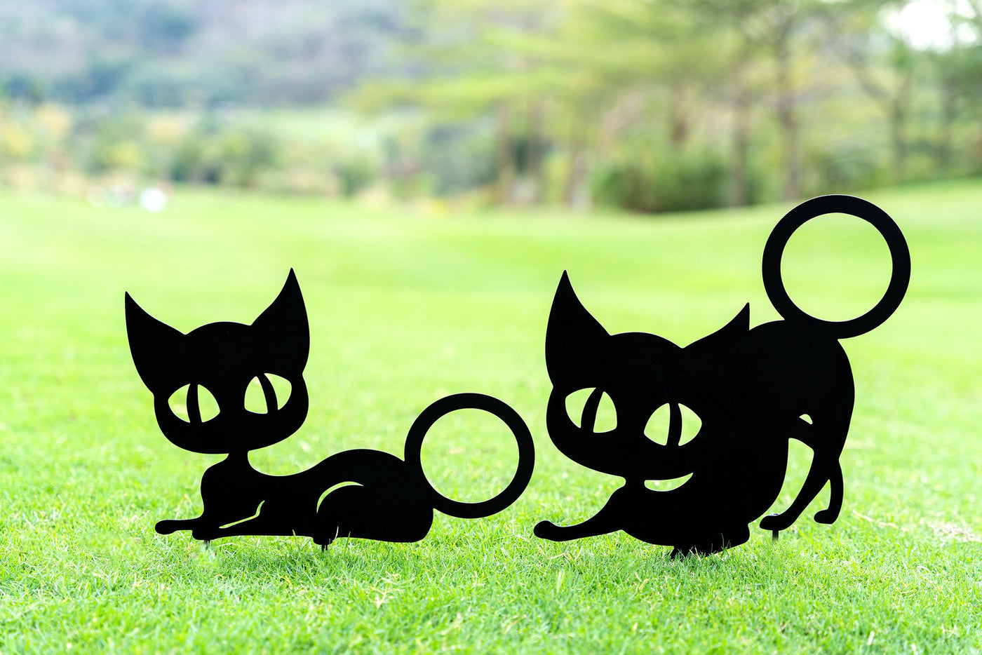 Metal Garden Stake Decoration - Black Cat