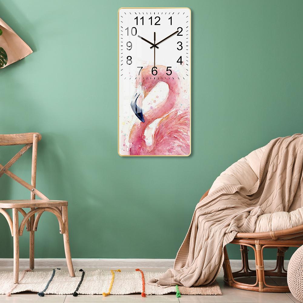 Crystal Painting Wall Clock-Flamingo