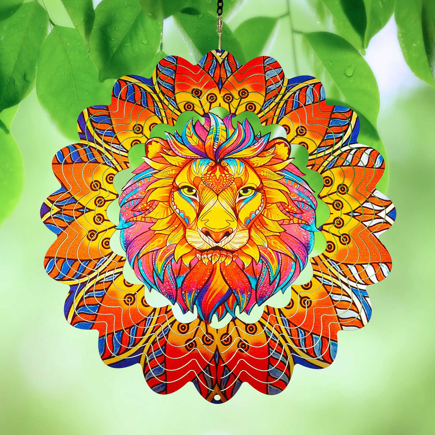 12'' Lion - 3D Magical Wind Kinetic Hanging Metal Wind Spinner