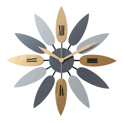 Wooden Leaves Clock