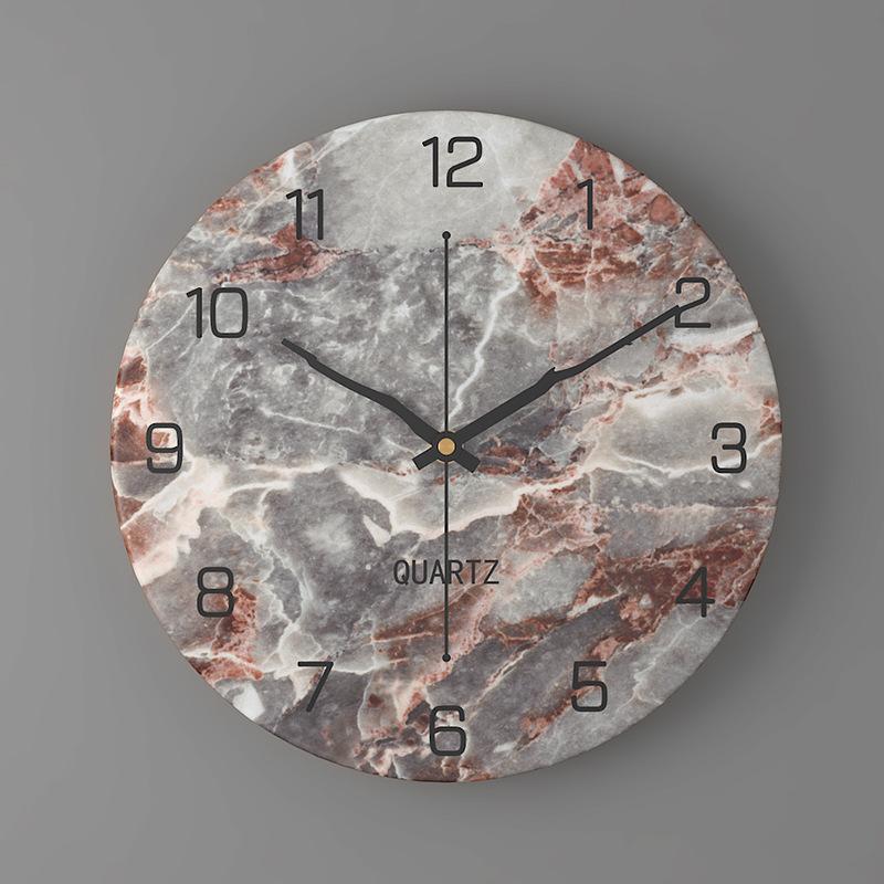 Fashion Marble Texture Metal Wall Clock