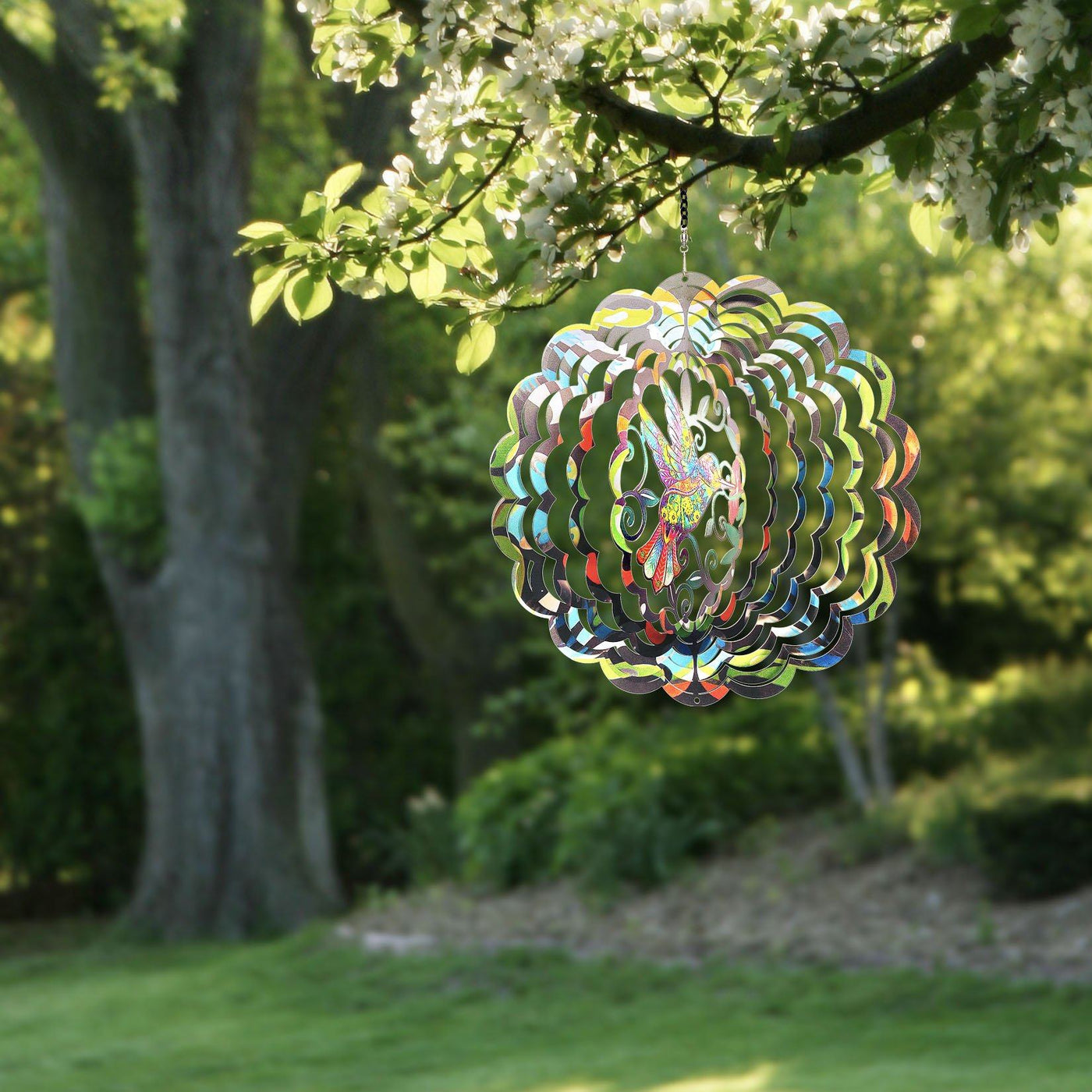 12'' Hummingbird - 3D Magical Wind Kinetic Hanging Metal Wind Spinner