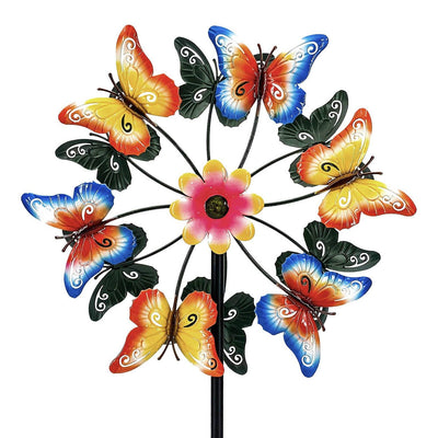 15'' Metal Garden Wind Spinner with Stake-Butterfly
