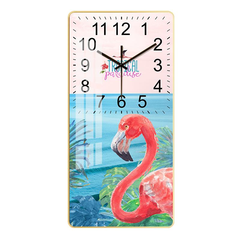 Crystal Painting Wall Clock-Flamingo B