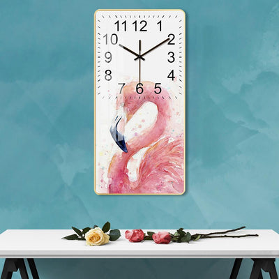 Crystal Painting Wall Clock-Flamingo