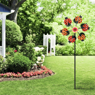 Metal Garden Wind Spinner with Stake-Ladybird