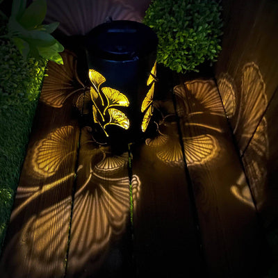 Solar Hollow Shadow Cast Lantern-Ginkgo