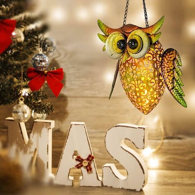 Hanging LED Solar Lantern Lights-Owl