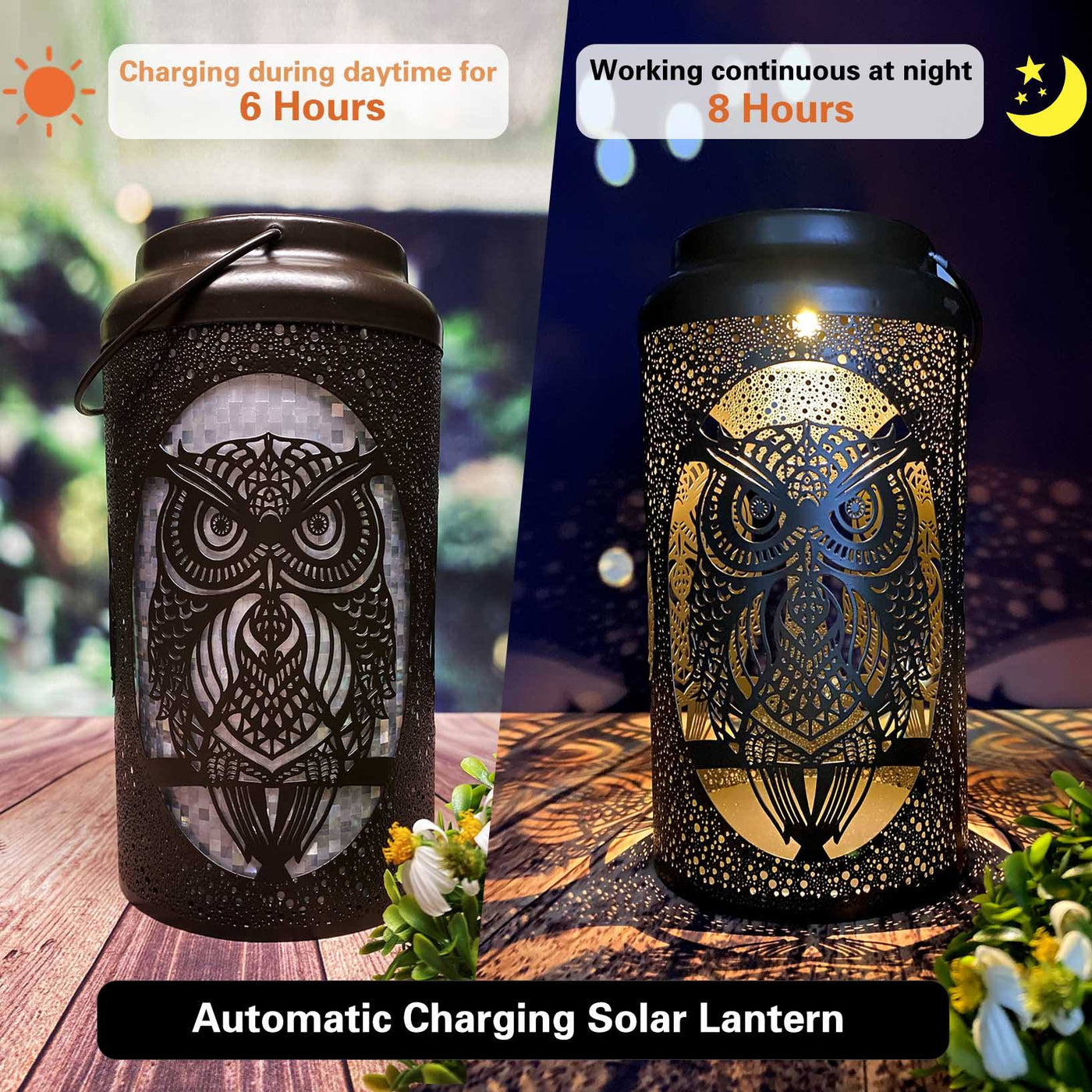 Solar Hollow Shadow Cast Lantern-Owl